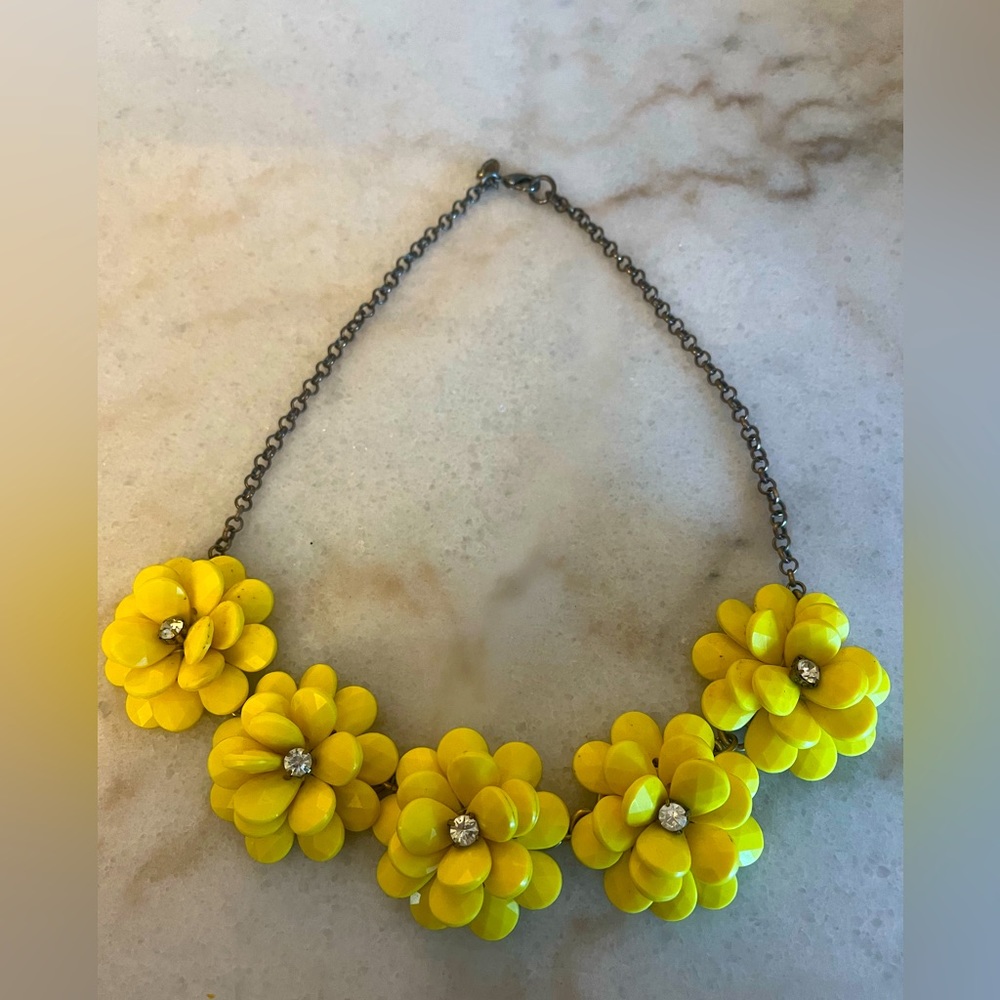 J. Crew Yellow Flower Necklace